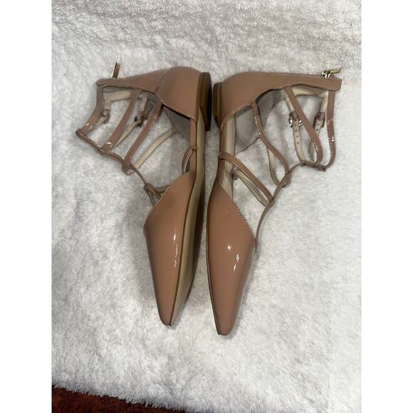 Marc Fisher Ltd. Scoutly Tan Beige Pony Ankle Pointy Toe Ballet Flats Size 8m - Picture 3 of 6